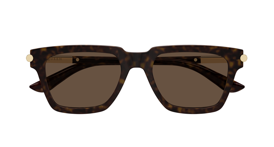 Solglasögon alexander mcqueen am0519s 002 havana rectangular / squared masculino storlek 52mm - Detaljvy