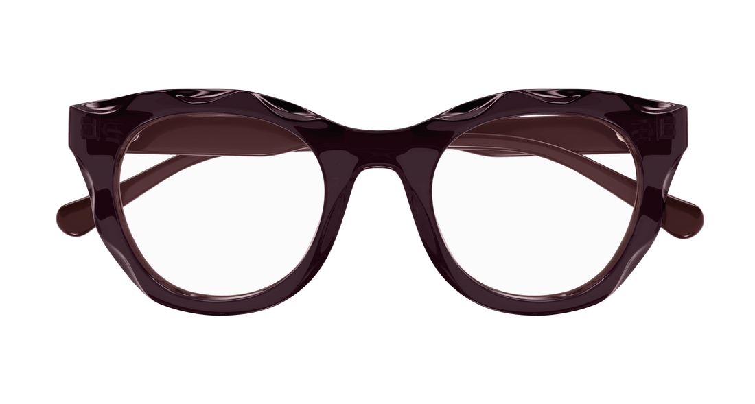 Óculos graduados chloé ch0296o 002 violeta round femenino tamanho 49mm - Vista de detalhe