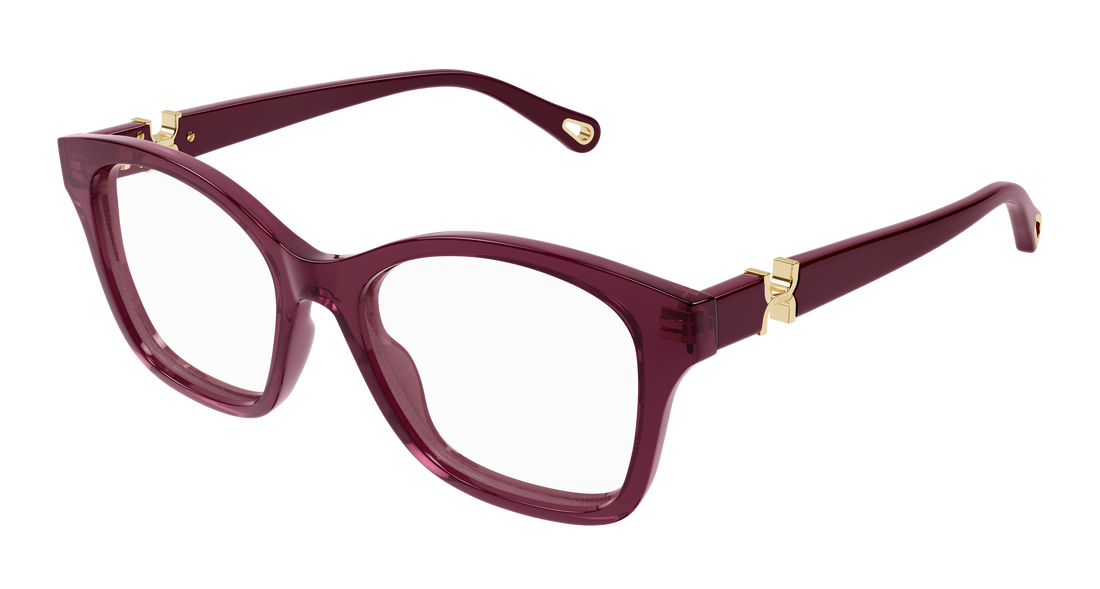 Glasögon chloé ch0334o 005 burdeos cat eye femenino storlek 50mm - Huvudvy