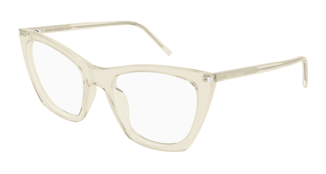 Prescription glasses saint laurent sl 214 kate thin opt 007 amarillo cat eye femenino size 55mm - Main view