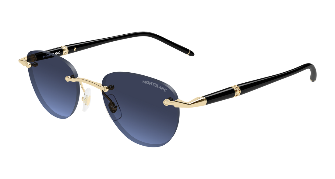 Occhiali da sole montblanc mb0412s 006 dorado round/oval/panthos masculino taglia 48mm - Vista principale