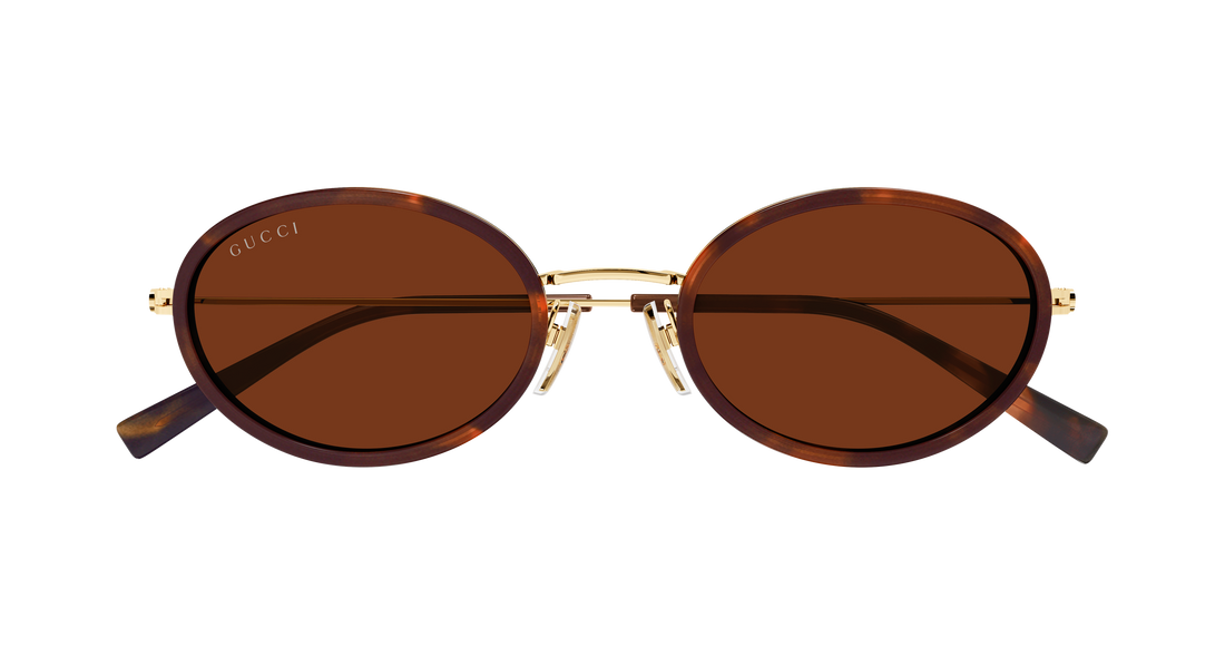 Okulary przeciwsłoneczne gucci gg1980s 002 havana round/oval/panthos femenino rozmiar 52mm - Widok szczegółowy