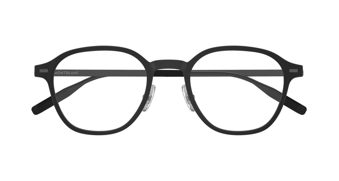 Occhiali da vista montblanc mb0427o 002 negro round/oval/panthos masculino taglia 50mm - Vista dettagliata