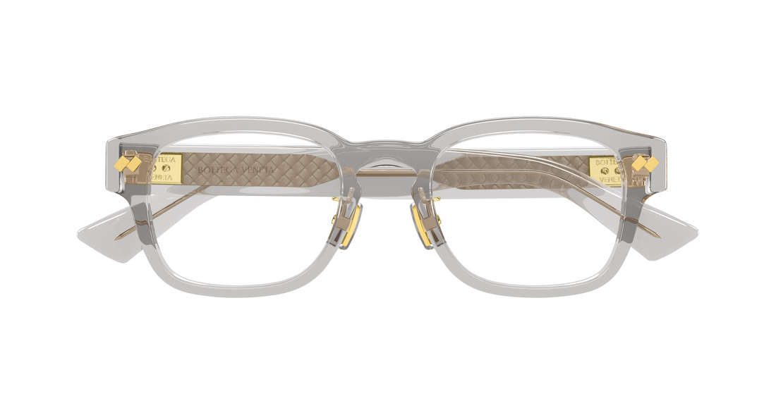 Occhiali da vista bottega veneta bv1404oa 008 gris rectangular / squared masculino taglia 53mm - Vista dettagliata