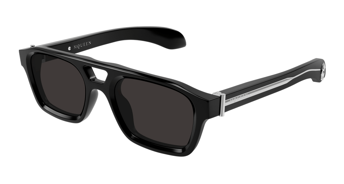 Sunglasses alexander mcqueen am0505s 001 negro pilot masculino size 52mm - Main view