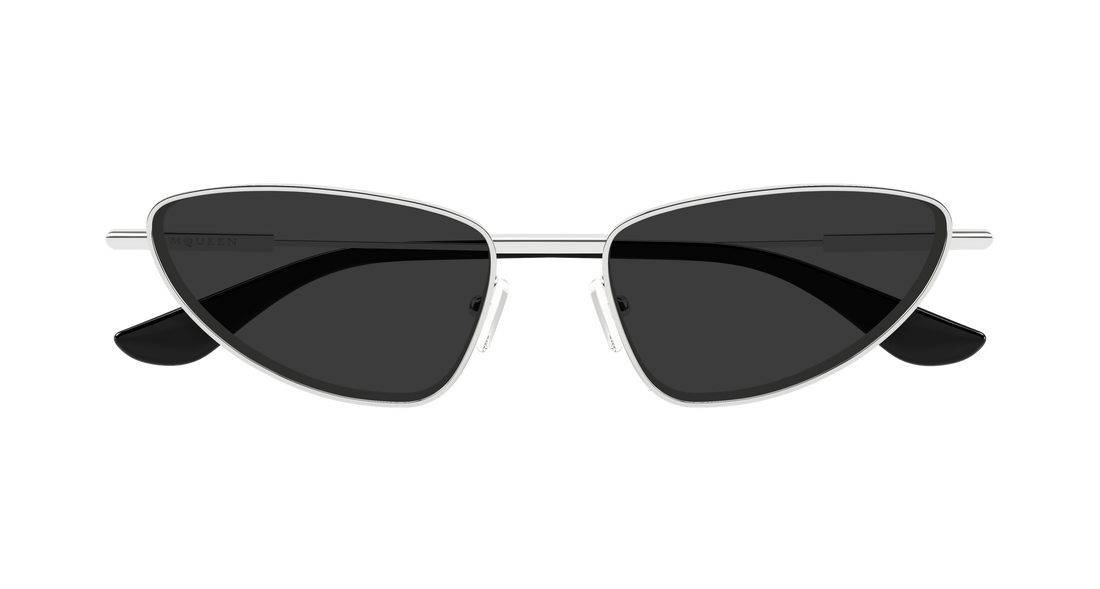 Solglasögon alexander mcqueen am0522s 001 plateado cat eye femenino storlek 56mm - Detaljvy