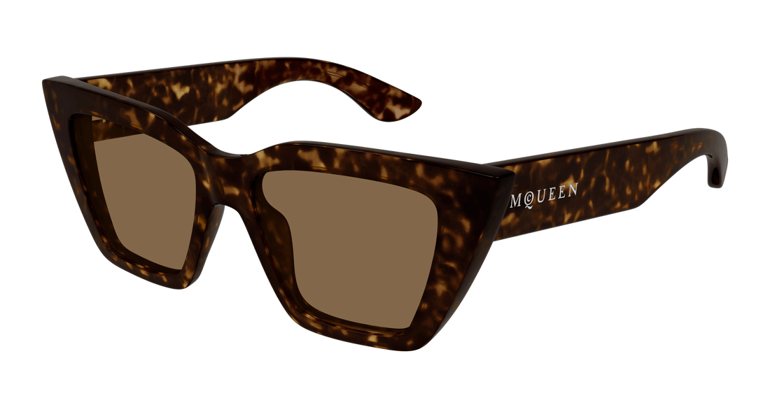 Solglasögon alexander mcqueen am0507s 002 havana cat eye femenino storlek 52mm - Huvudvy