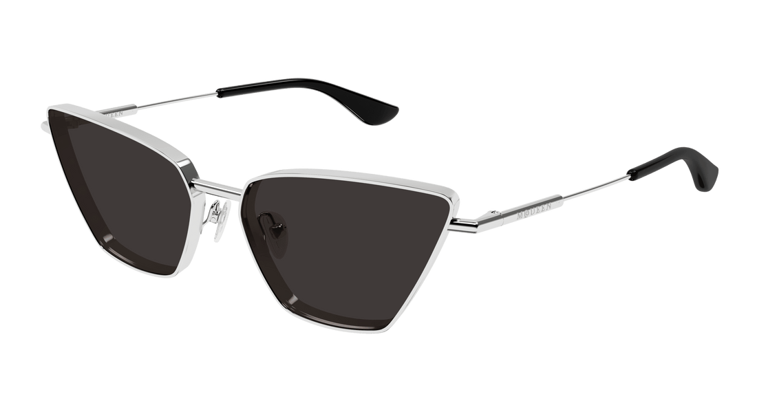 Solglasögon alexander mcqueen am0501s 001 plateado cat eye femenino storlek 58mm - Huvudvy
