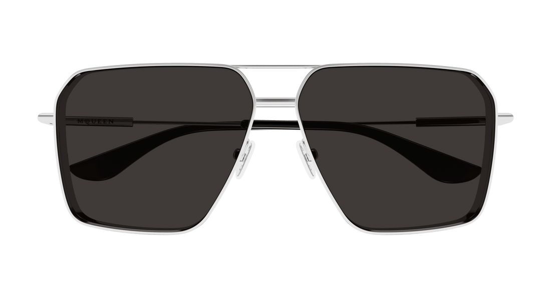 Gafas de sol alexander mcqueen am0500s 001 plateado pilot masculino talla 60mm - Vista de detalle