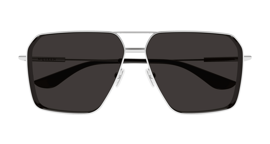 Solglasögon alexander mcqueen am0500s 001 plateado pilot masculino storlek 60mm - Detaljvy