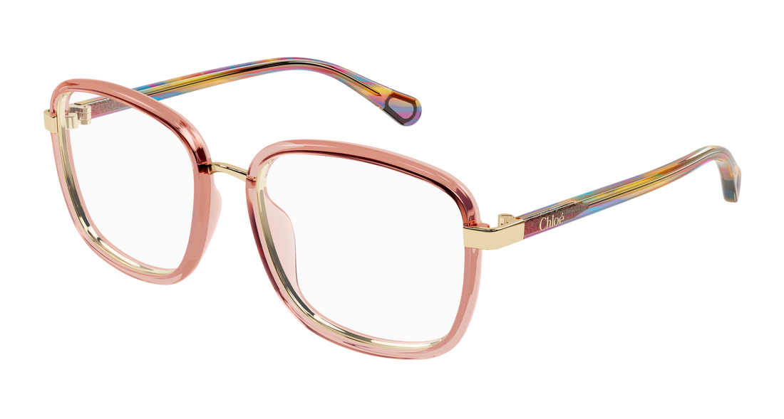 Glasögon chloé cc0025o 001 rosa square infantil storlek 49mm - Huvudvy