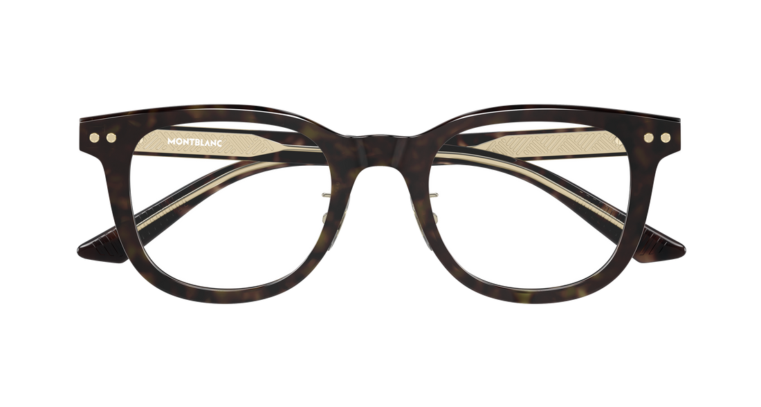 Occhiali da vista montblanc mb0450oj 003 havana round/oval/panthos masculino taglia 49mm - Vista dettagliata
