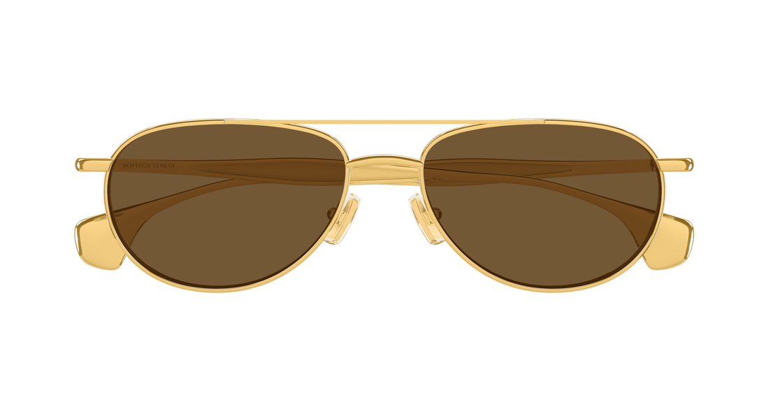 Lunettes de soleil bottega veneta bv1419s 001 dorado geometric unisex taille 56mm - Vue détaillée