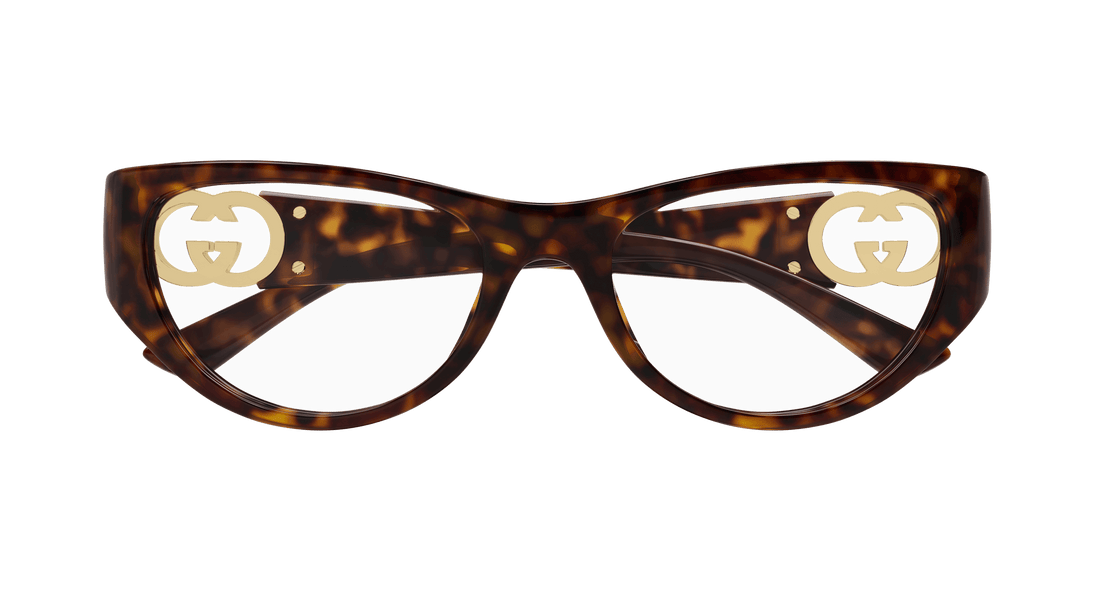 Occhiali da vista gucci gg1825o 002 havana cat eye femenino taglia 54mm - Vista dettagliata