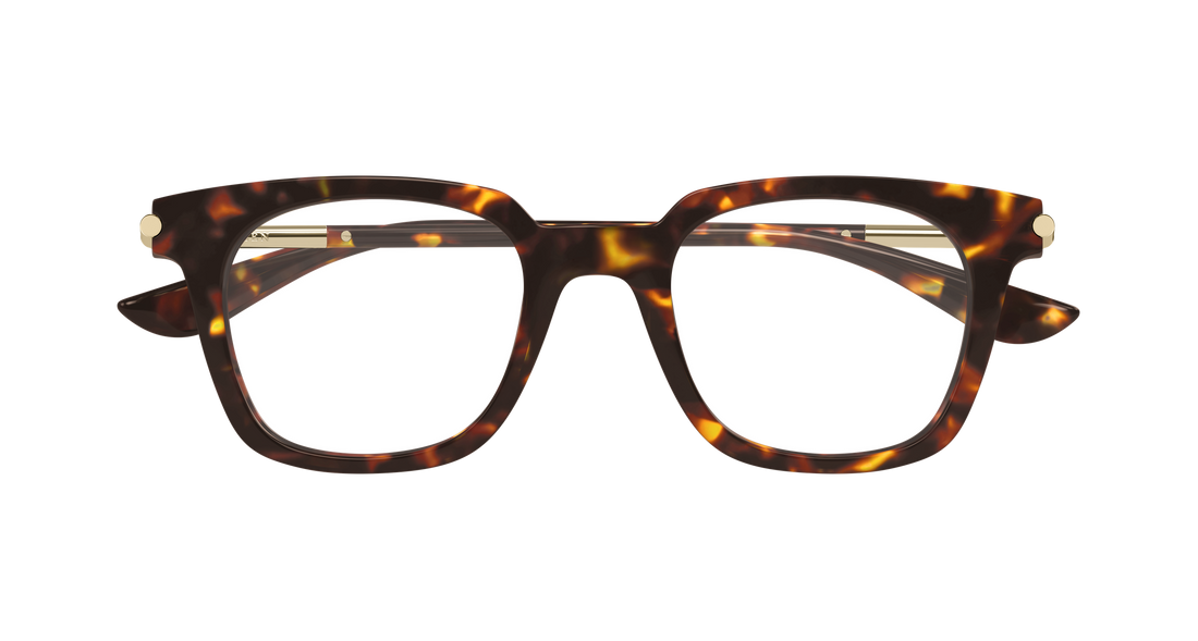Glasögon alexander mcqueen am0521o 003 havana rectangular / squared unisex storlek 48mm - Detaljvy