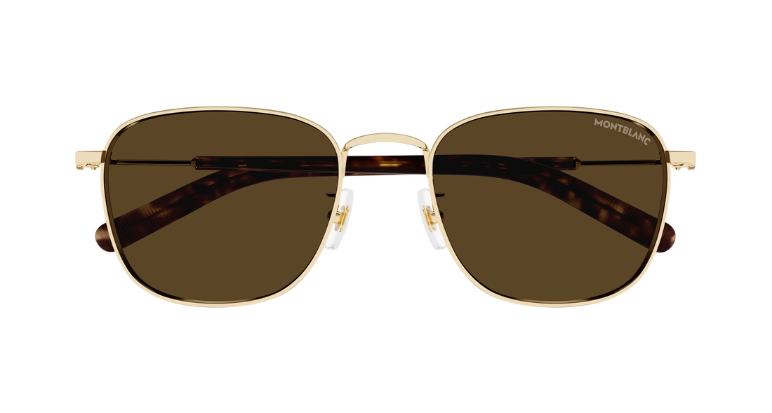 Occhiali da sole montblanc mb0392sa 004 dorado square masculino taglia 55mm - Vista dettagliata