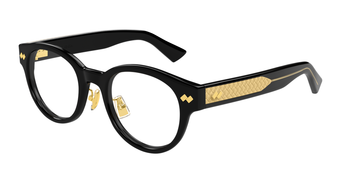 Prescription glasses bottega veneta bv1405oa 001 negro round/oval/panthos masculino size 50mm - Main view