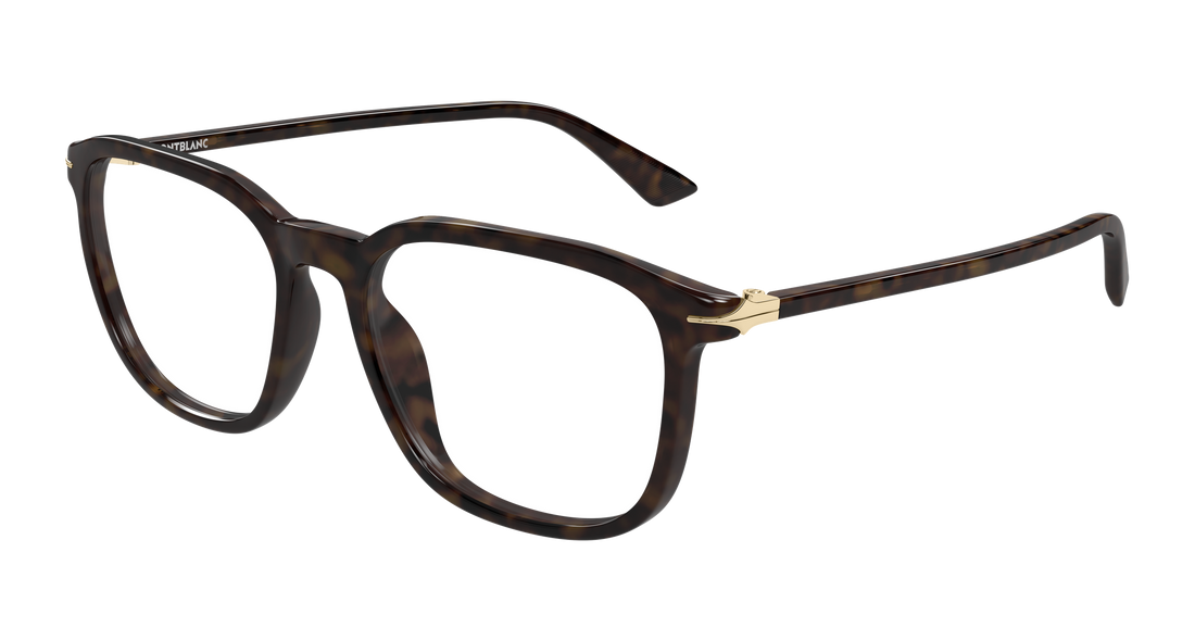 Briller montblanc mb0438o 002 havana rectangular / squared masculino størrelse 53mm - Hovedvisning