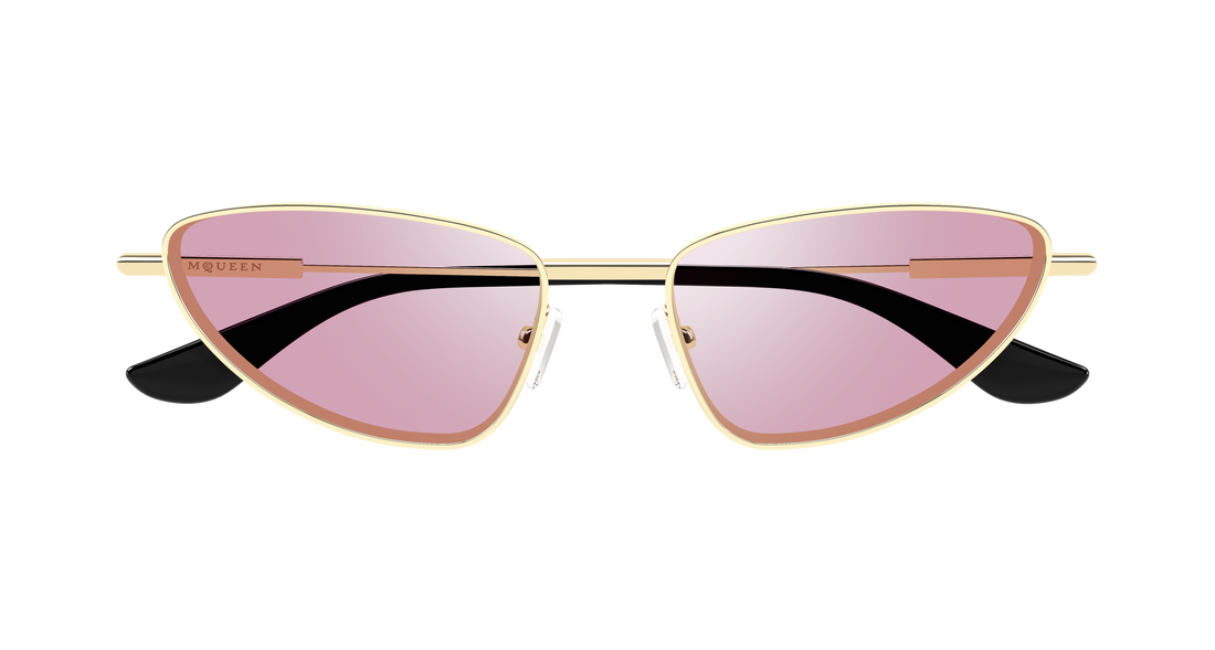 Solglasögon alexander mcqueen am0522s 004 dorado cat eye femenino storlek 56mm - Detaljvy