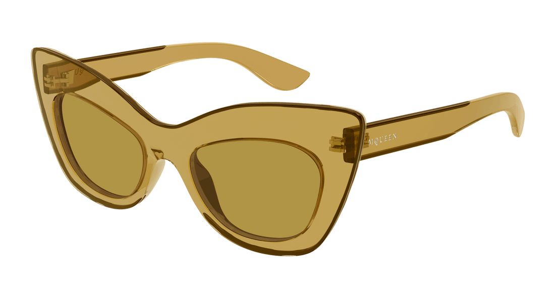Solglasögon alexander mcqueen am0516s 002 amarillo cat eye femenino storlek 52mm - Huvudvy
