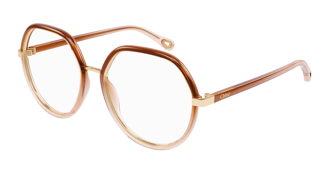 Glasögon chloé ch0131o 008 marron pilot femenino storlek 51mm - Huvudvy