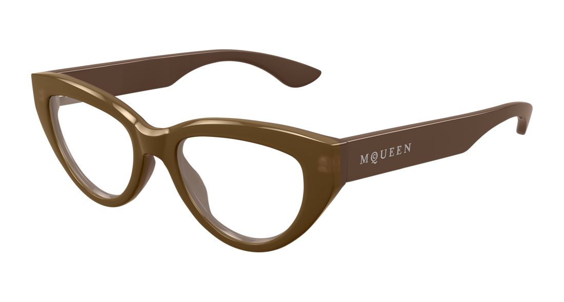 Occhiali da vista alexander mcqueen am0529o 003 marron cat eye femenino taglia 52mm - Vista principale