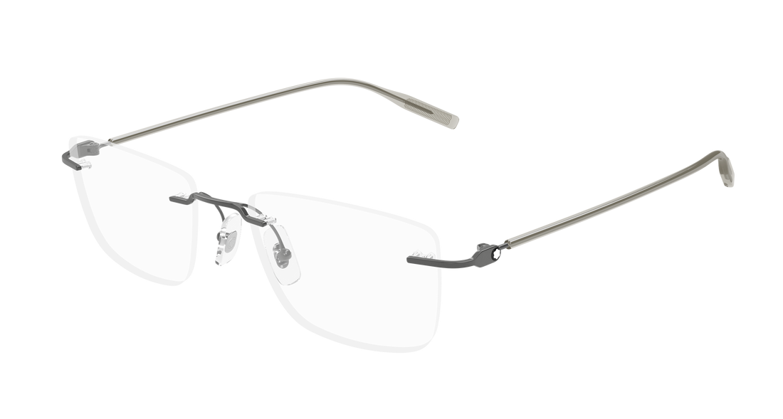 Brillen montblanc mb0431o 001 plateado rectangular / squared masculino größe 53mm - Hauptansicht