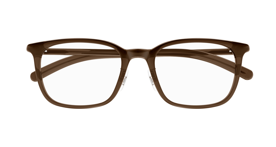Brillen montblanc mb0418oj 003 marron square masculino größe 53mm - Detailansicht