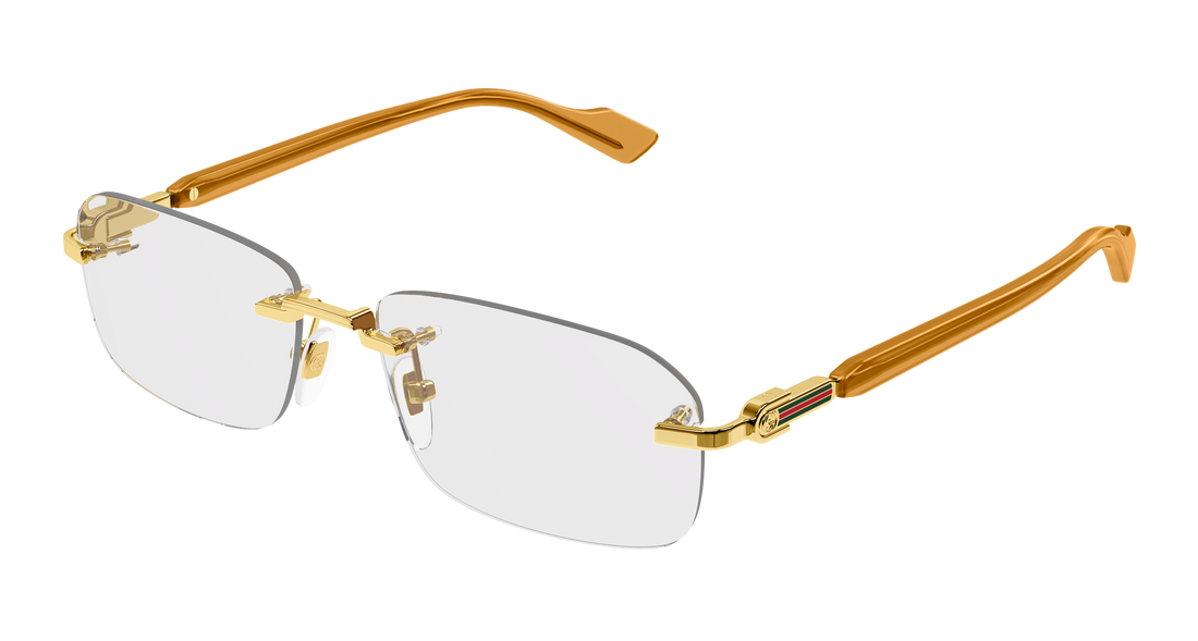 Óculos graduados gucci gg1221o 006 dorado rectangular / squared masculino tamanho 56mm - Vista principal