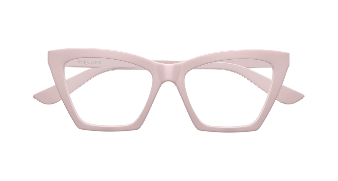 Occhiali da vista alexander mcqueen am0536o 004 rosa cat eye femenino taglia 54mm - Vista dettagliata