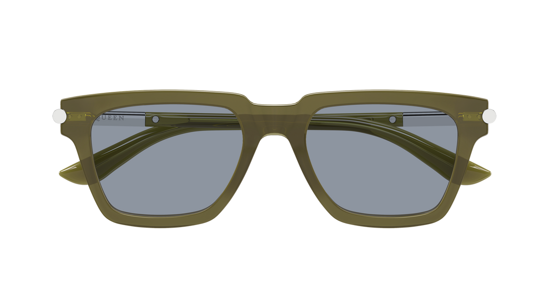 Solglasögon alexander mcqueen am0519s 004 verde rectangular / squared masculino storlek 52mm - Detaljvy