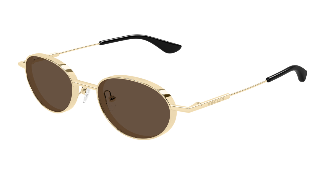 Solglasögon alexander mcqueen am0523s 002 dorado round/oval/panthos unisex storlek 50mm - Huvudvy
