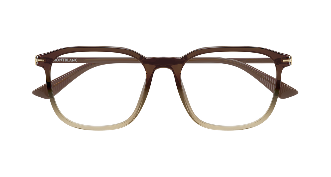Briller montblanc mb0438o 005 marron rectangular / squared masculino størrelse 53mm - Detaljeret visning