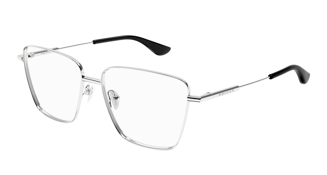Gafas graduadas alexander mcqueen am0503o 001 plateado square femenino talla 55mm - Vista principal