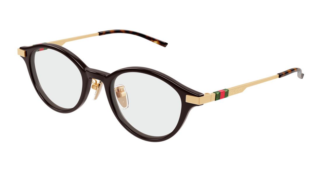 Prescription glasses gucci gg2000oj 002 marron round/oval/panthos femenino size 48mm - Main view