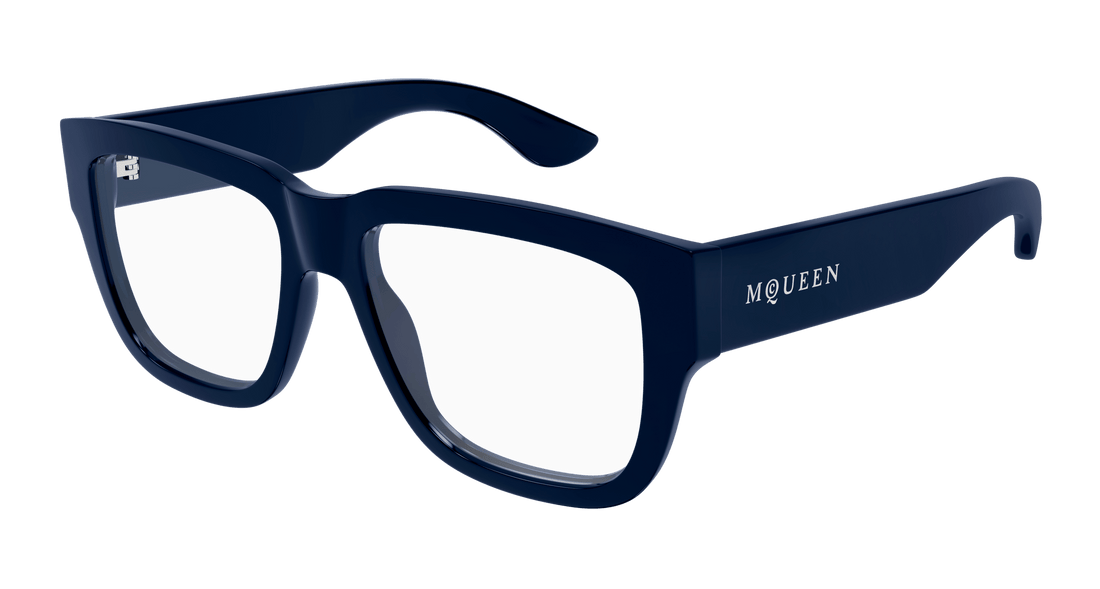 Occhiali da vista alexander mcqueen am0510o 003 azul square unisex taglia 55mm - Vista principale