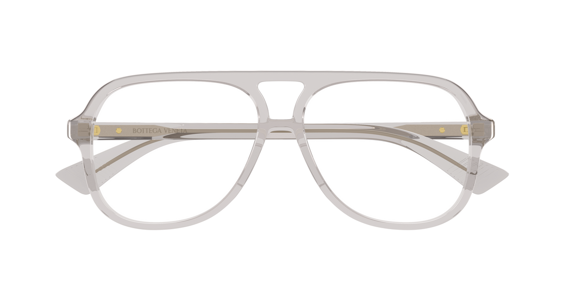 Occhiali da vista bottega veneta bv1417o 003 gris pilot/navigator unisex taglia 56mm - Vista dettagliata