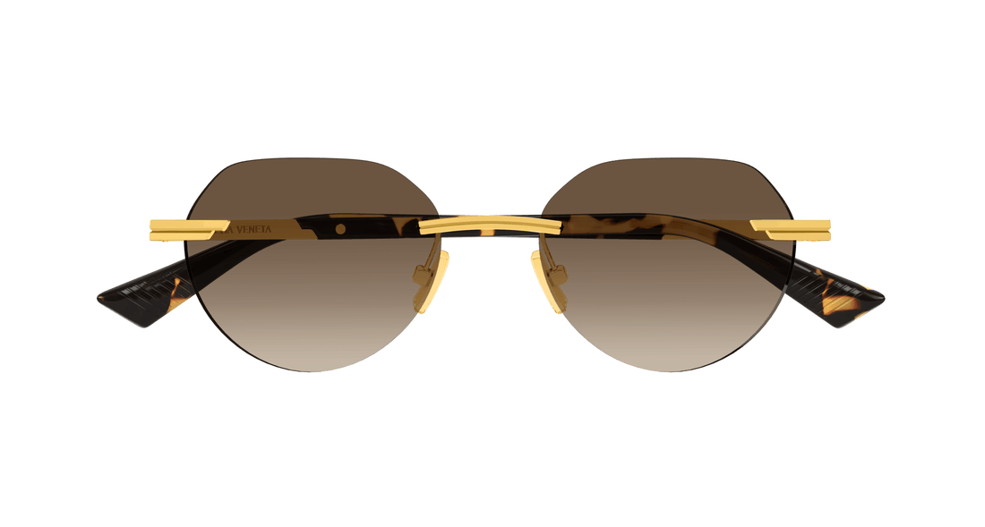 Occhiali da sole bottega veneta bv1379s 003 dorado round masculino taglia 51mm - Vista dettagliata