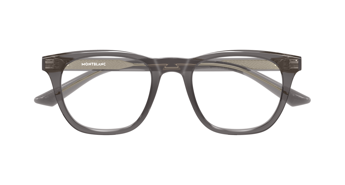 Occhiali da vista montblanc mb0422o 009 gris rectangular / squared masculino taglia 53mm - Vista dettagliata