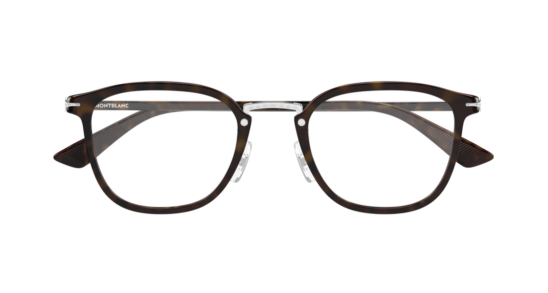 Occhiali da vista montblanc mb0440oa 002 havana round/oval/panthos masculino taglia 50mm - Vista dettagliata