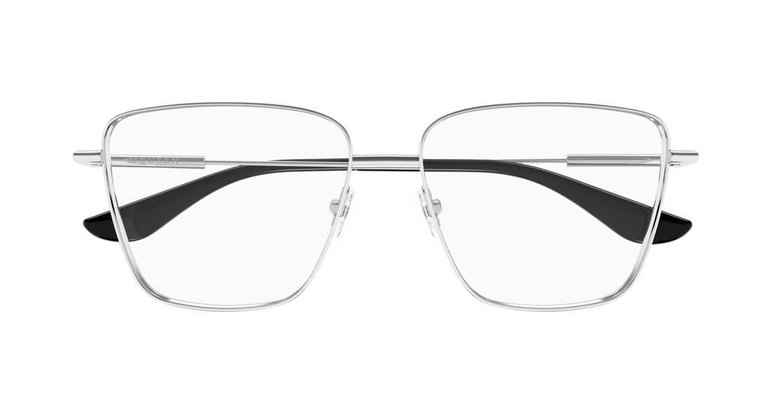 Gafas graduadas alexander mcqueen am0503o 001 plateado square femenino talla 55mm - Vista de detalle