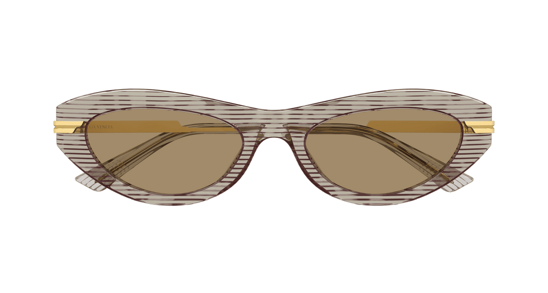 Occhiali da sole bottega veneta bv1368s 003 havana round femenino taglia 53mm - Vista dettagliata