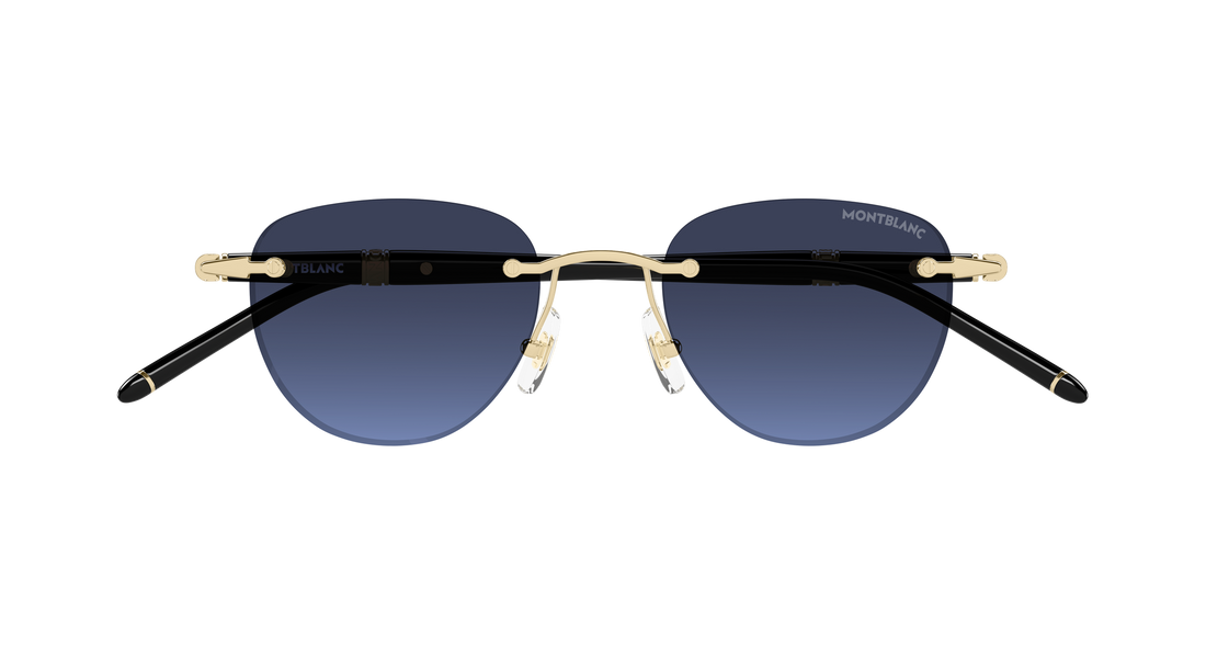 Occhiali da sole montblanc mb0412s 006 dorado round/oval/panthos masculino taglia 48mm - Vista dettagliata