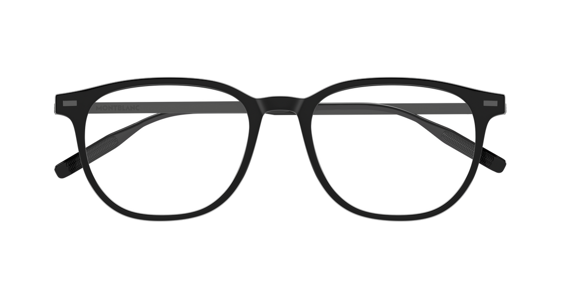 Occhiali da vista montblanc mb0448oa 001 negro round/oval/panthos masculino taglia 53mm - Vista dettagliata