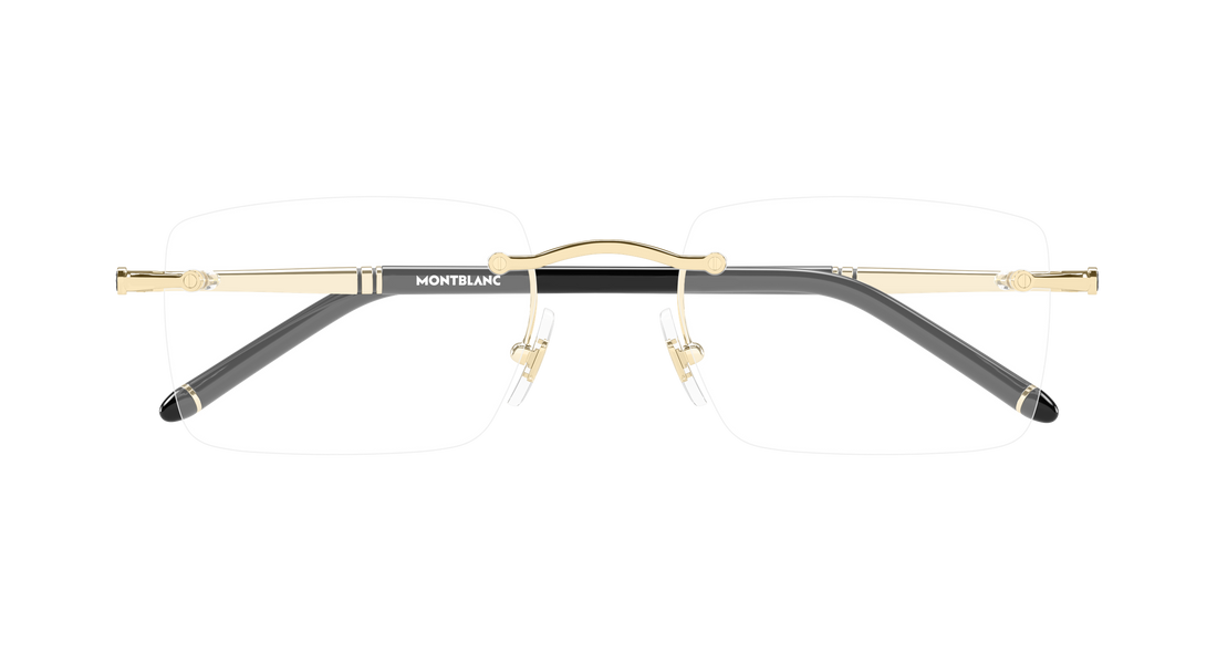 Occhiali da vista montblanc mb0444o 001 dorado rectangular / squared masculino taglia 54mm - Vista dettagliata