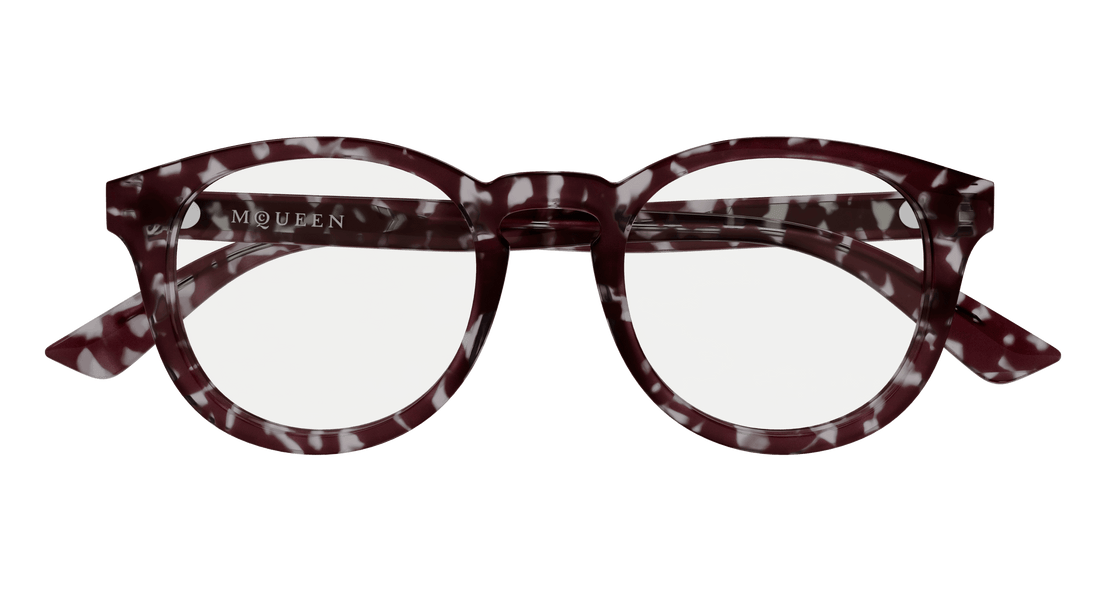 Occhiali da vista alexander mcqueen am0514o 002 havana round unisex taglia 48mm - Vista dettagliata