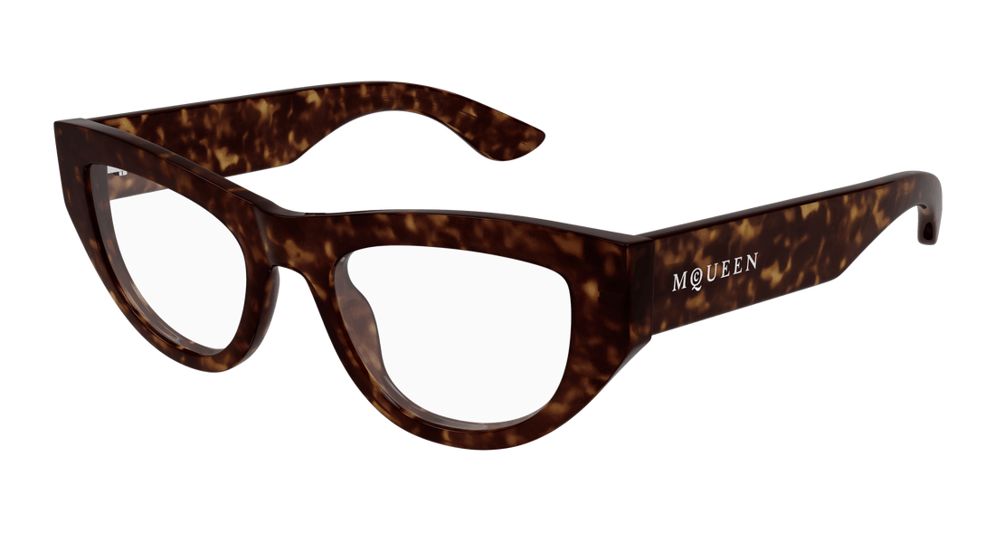 Occhiali da vista alexander mcqueen am0512o 002 havana cat eye femenino taglia 51mm - Vista principale