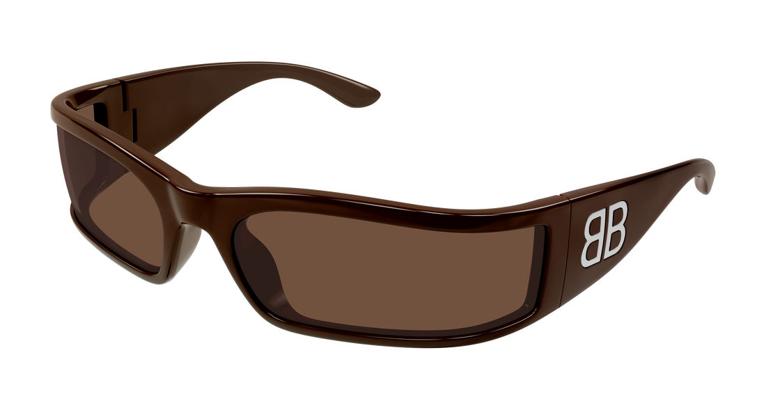 Sunglasses balenciaga bb0458s 004 marron mask unisex size 73mm - Main view