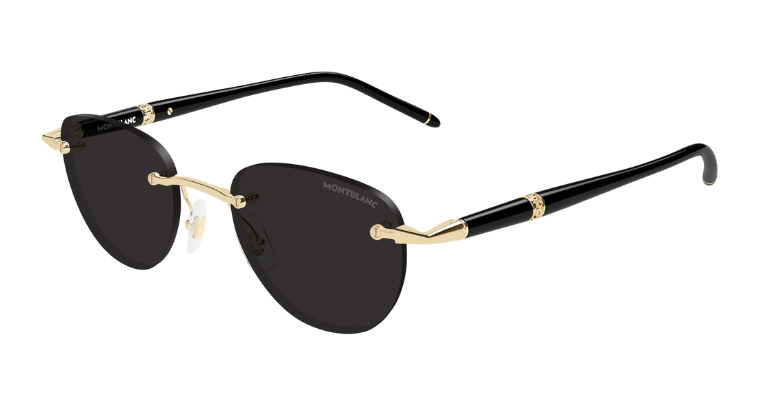 Solbriller montblanc mb0412s 005 dorado round/oval/panthos masculino størrelse 48mm - Hovedvisning