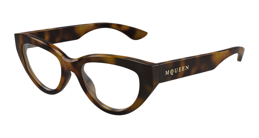 Occhiali da vista alexander mcqueen am0529o 002 havana cat eye femenino taglia 52mm - Vista principale